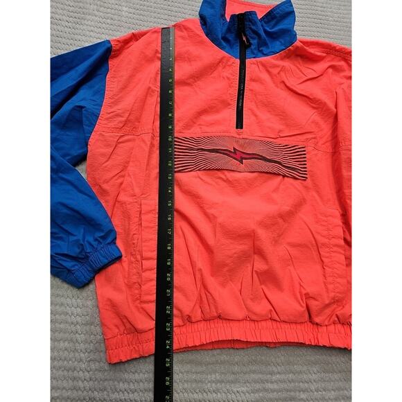 Vintage Lightning Bolt Jacket Mens Medium Pullover Wondbreaker Pockets - Picture 2 of 7